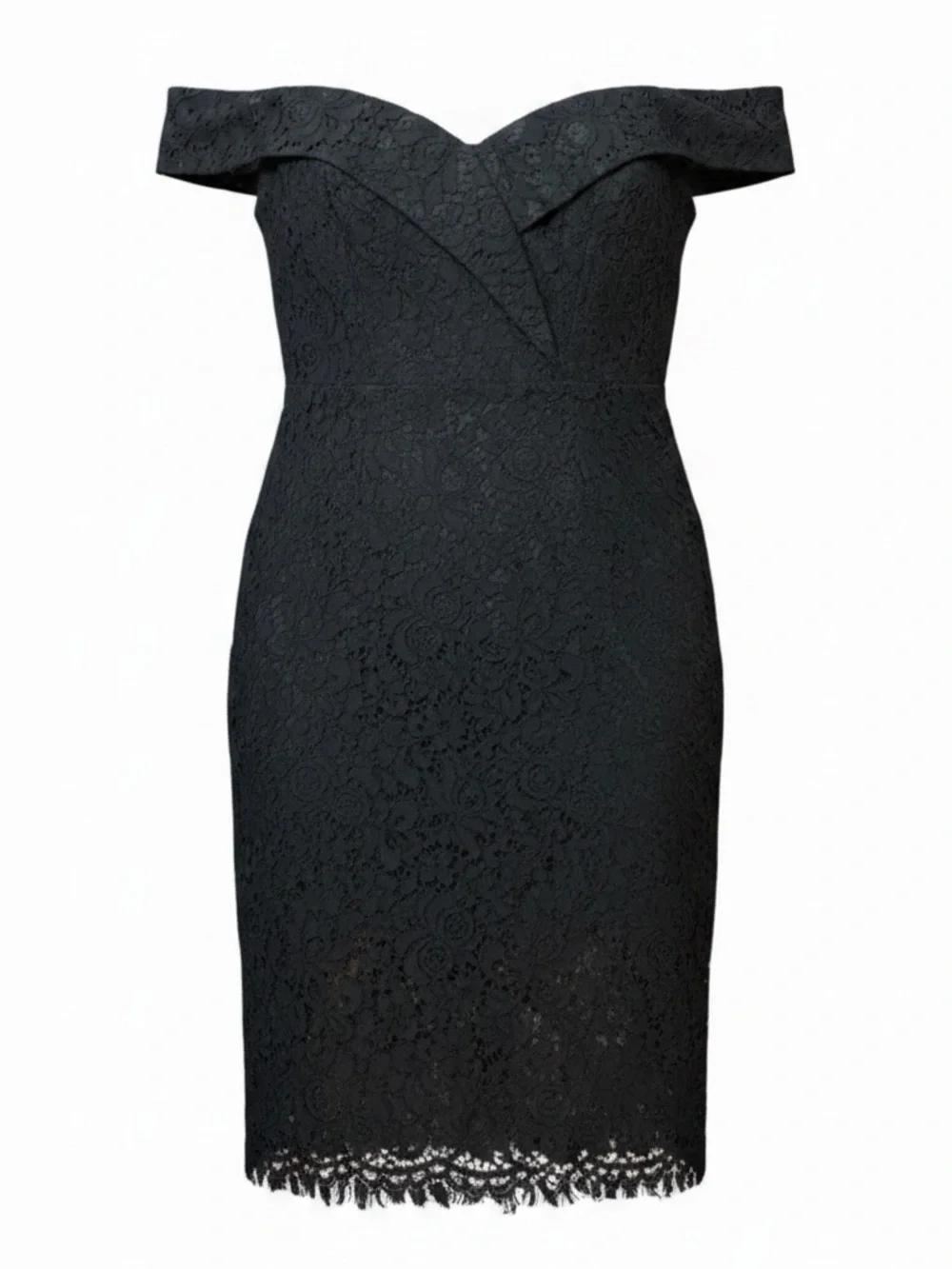 Bardot Bella Off the Shoulder Sweetheart Neckline Lace Bodycon Sheath Mini Dress - Picture 9 of 11